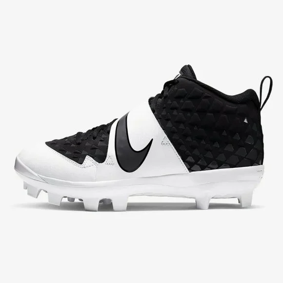 Nike Black and White Athletic Shoes with Velcro Strap - Picture 2 of 5